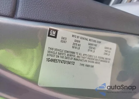 2007 Buick Lucerne Cxs из США, поврежденный, VIN 1G4HE57Y47U194172